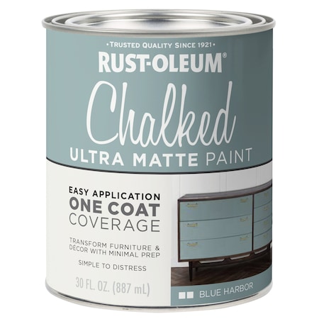 Rust-Oleum Chalked Paint, Matte, Blue Harbor, 1 qt 371675